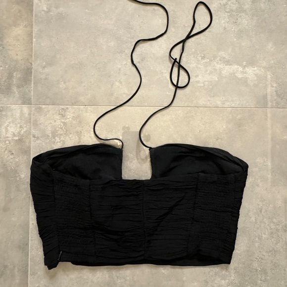 Zara Black Cropped Halter Top XL - Picture 8 of 8